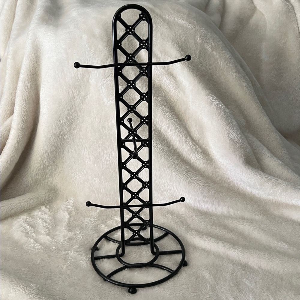 NWOT โ๏ธ 15โ BLACK METAL COFFEE 6- CUP/MUG COUNTERTOP DISPLAY RACK STAND HOLDER - Picture 2 of 5